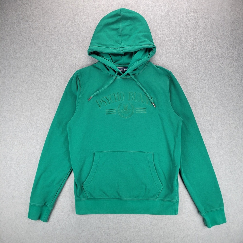 Psycho Bunny Hoodie Mens S Green Embroidered Tennis Crest B6H689C200